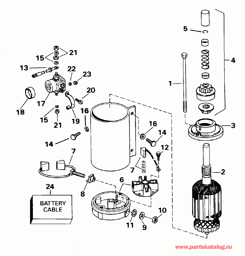 �������� ��������� ����� Evinrude E65WMLEOC 1995  - ectric Starter - ectric �������