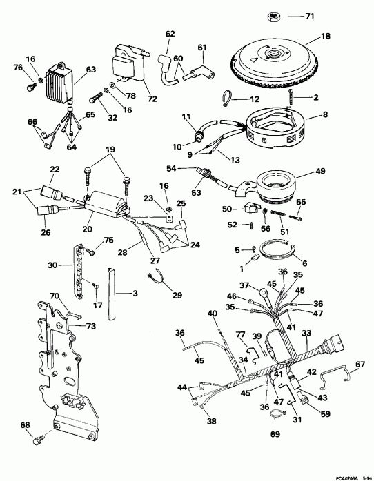  EVINRUDE E65WMLEOC 1995  - Non-vro Models - ��-vro Models