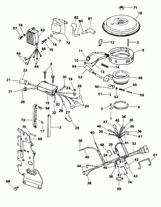 ��������� ��������� Evinrude E65WMLEOC 1995  - Vro Models / Vro Models