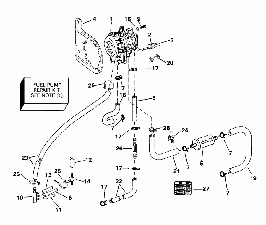 ��������� �������� ����� EVINRUDE E70TTLEOR 1995  - el ����� - el Pump