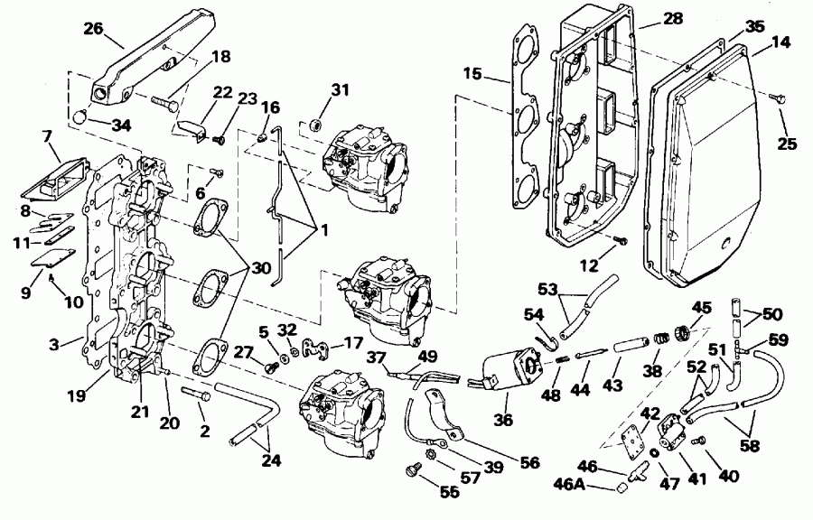 ��������� ��������� EVINRUDE E70TTLEOR 1995  - take Manifold - take ���������