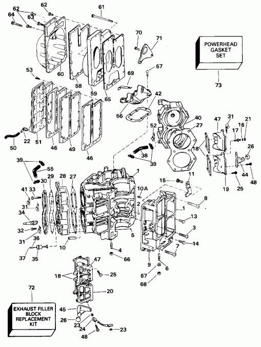 �������� ��������� ����� EVINRUDE E85TTLEOR 1995  - linder & ������ ��������� / linder & Crankcase