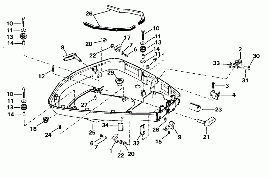  EVINRUDE E85TTLEOR 1995  - wer Engine Cover / wer ������ ��������� (�����)