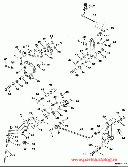 ��������� ����� Evinrude E85TTLEOR 1995  - ift & Throttle Linkage - ift & ����������� ��������age