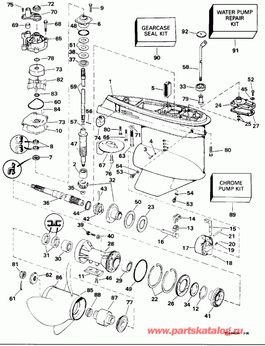 �������� ��������� ����� EVINRUDE E88MSLEOS 1995  - arcase