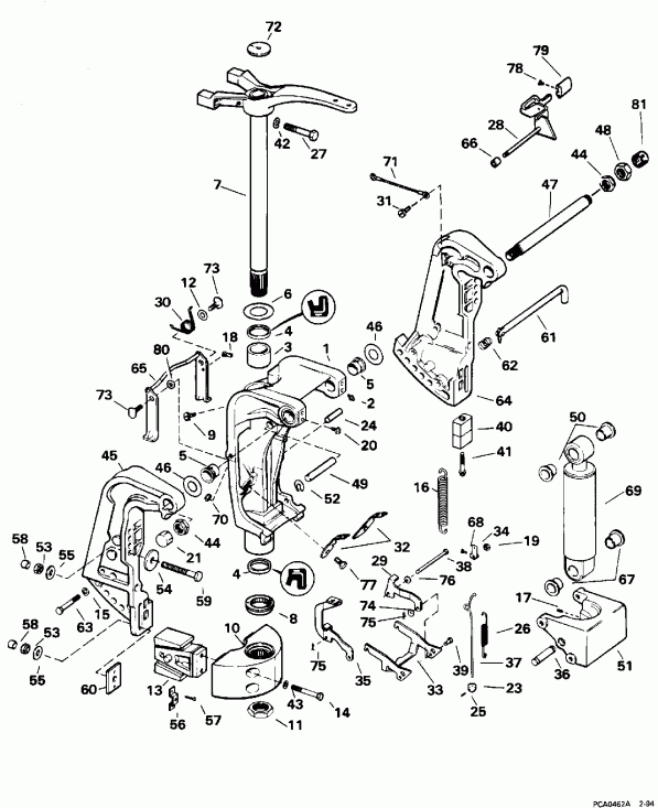 �������� ��������� ����� Evinrude E88MSLEOS 1995  - ������ Tilt Models / Manual Tilt Models