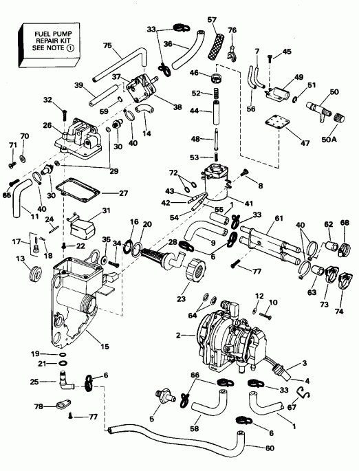 ��������� ����� Evinrude E90ELEOC 1995  - el ��������� & Components / el Bracket & Components