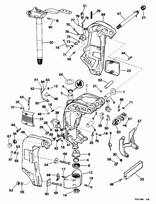 �������� ��������� ����� EVINRUDE E90ELEOC 1995  - dsection