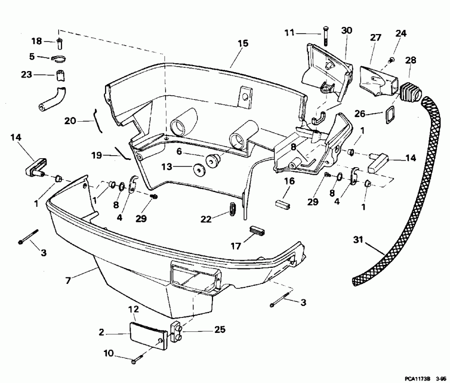 �������� ��������� ����� EVINRUDE E90EXEOC 1995  - wer Engine Cover / wer ������ ��������� (�����)
