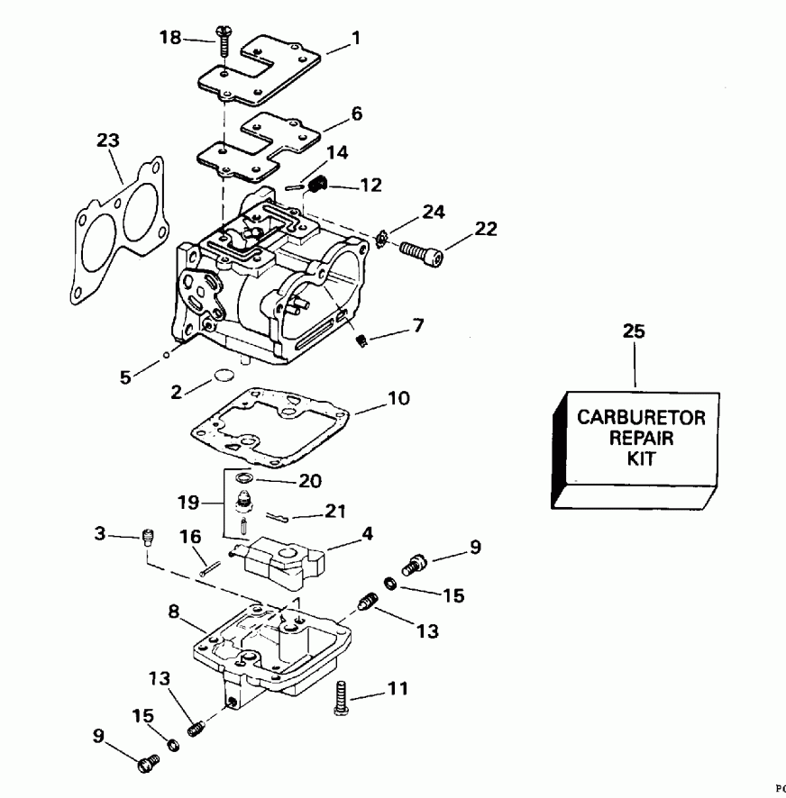 ��������� ����� EVINRUDE E90JLEOR 1995  - rburetor - rburetor