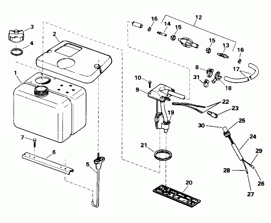 ��������� ����� Evinrude E90MLEOR 1995  - 1.8 Gallon - 1.8 ������