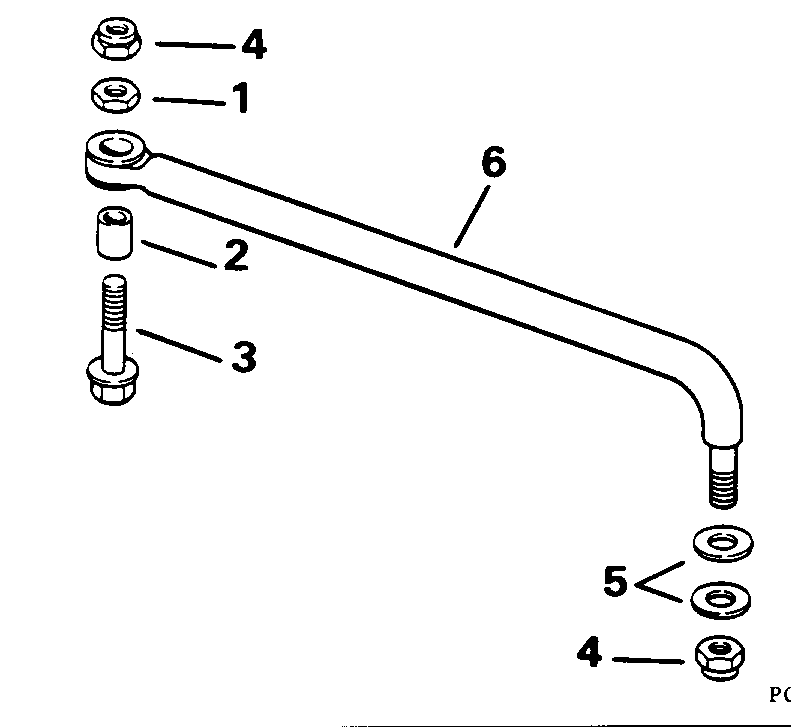 �������� ����� EVINRUDE E90MLEOR 1995  - eering Link Kit (without Power Trim & Tilt)