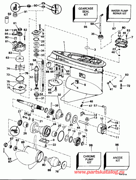 ��������� EVINRUDE E90SLEOC 1995  - 25 ���� Models / 25 In. Models