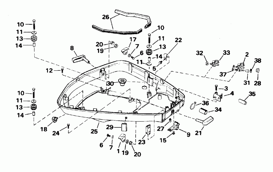 �������� ����� Evinrude E90TLEOR 1995  - wer Engine Cover - wer ������ ��������� (�����)