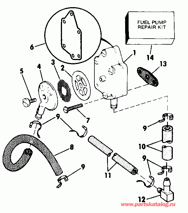 ��������� �������� ����� Evinrude L150GLEOS 1995  - ee������ ����������� Kit - eering Link Kit