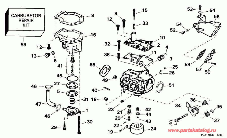 ��������� �������� ����� Evinrude BE10FRELDR 1996  - 15 H.p. - 15 H.p.