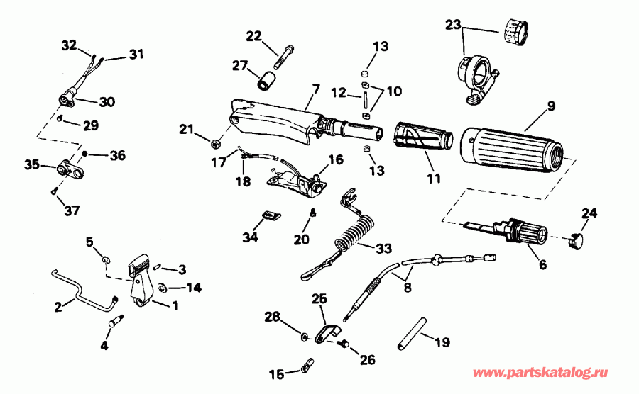 �������� ��������� ����� Evinrude BE10RELEDD 1996  - eering & Shift Handle - ee������ & ������������� Handle