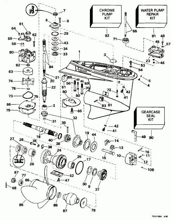 �������� ��������� ����� Evinrude BE115ELEDR 1996  - 20 ���� Models / 20 In. Models