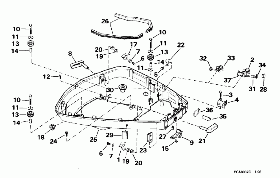 �������� ����� Evinrude BE115TLEDA 1996  - wer Engine Cover
