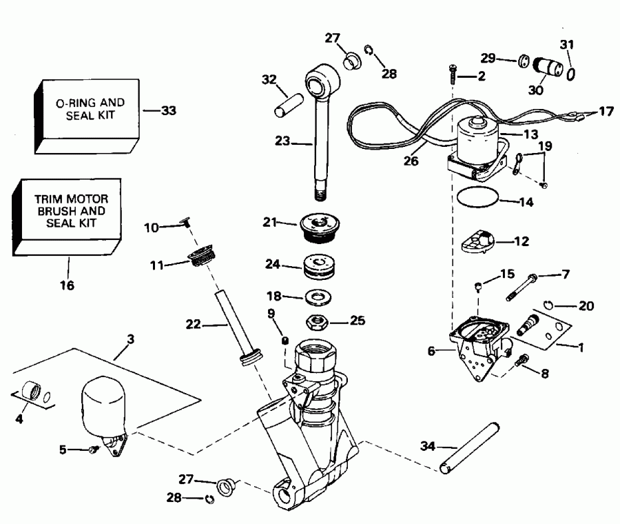��������� ������� BE150EXEDB 1996  - wer Trim/tilt Hydraulic Assembly