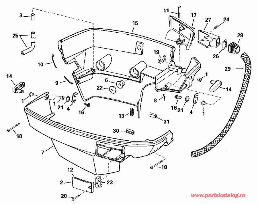 ��������� ����� EVINRUDE BE150NXEDB 1996  - wer Engine Cover - wer ������ ��������� (�����)