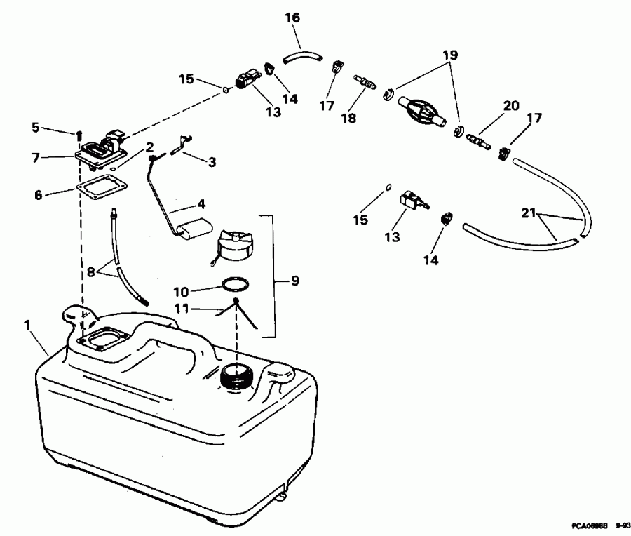 ��������� �������� ����� EVINRUDE BE15EEDS 1996  - 6 Gallon P/n 175303 - 6 ������ P / n 175303