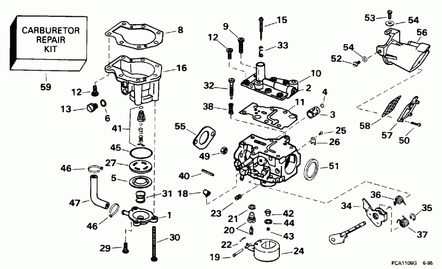 ��������� �������� ����� Evinrude BE15FKEDR 1996  - 15 H.p.
