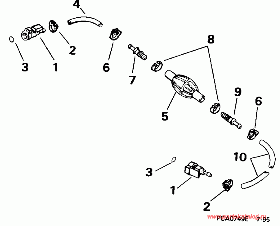 ��������� �������� ����� EVINRUDE BE15FRELEDR 1996  - el ����� ��������� ����� 5 / 16 ���� I.d. - el Hose Primer Bulb 5/16 In. I.d.