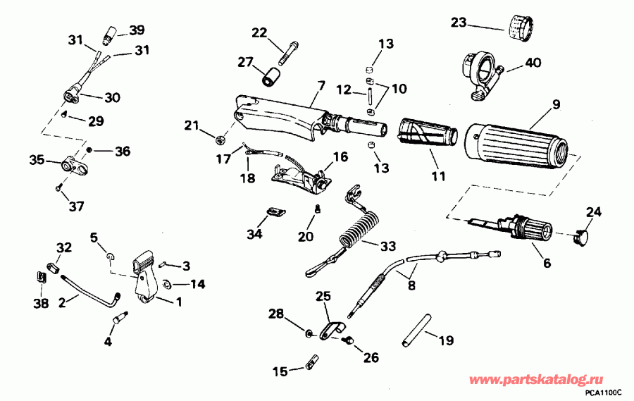 ��������� Evinrude BE15FWEDC 1996  - ee������ & ������������� Handle
