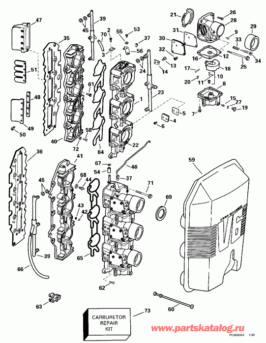 �������� ��������� ����� EVINRUDE BE175EXEDB 1996  - 150 H.p.