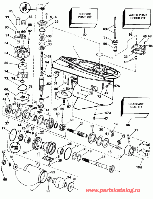 ����� Evinrude BE175EXEDB 1996  - Counter-rotation / Counter-rotation