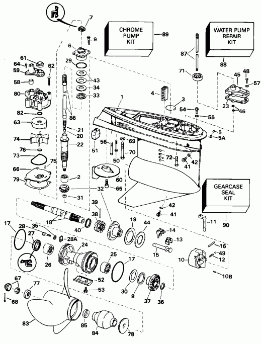 �������� ��������� ����� EVINRUDE BE175EXEDB 1996  - Standard Rotation - Gl Models