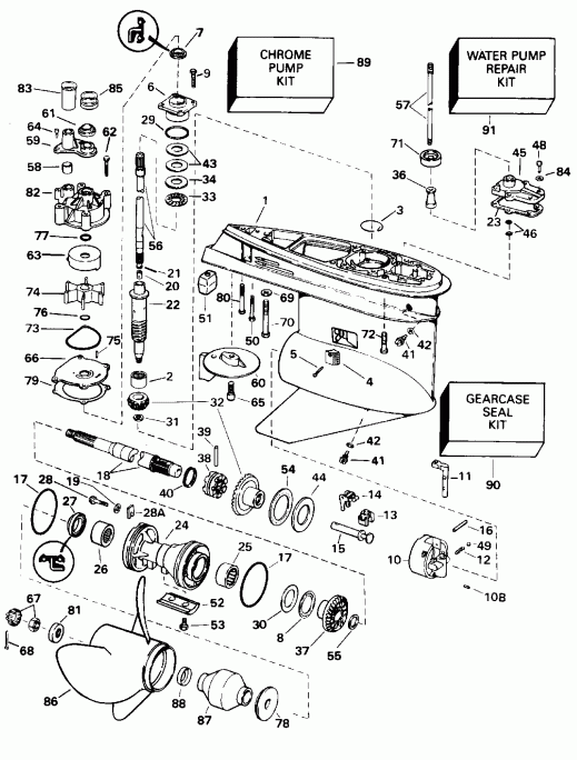��������� Evinrude BE175EXEDB 1996  - Std. Rotation - 20