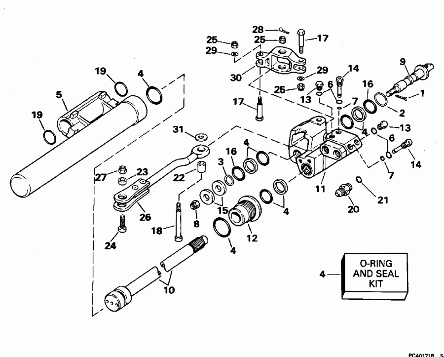 ��������� �������� ����� Evinrude BE250CXEDA 1996  - linder & ������ Assembly / linder & Valve Assembly