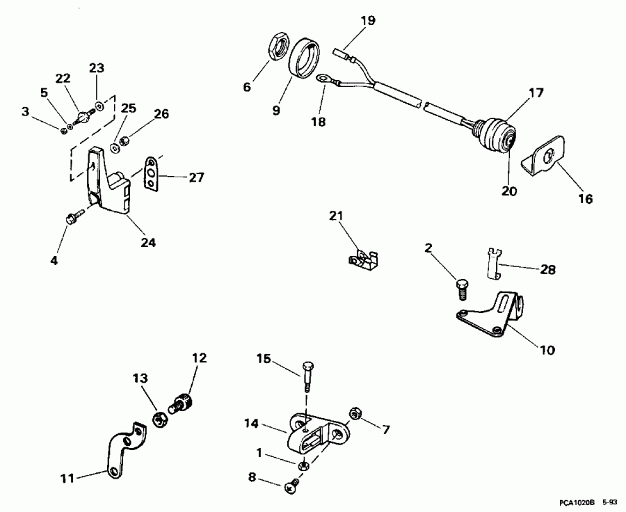 �������� ����� EVINRUDE BE25BREDC 1996  - mote ���������� Adapter Kit