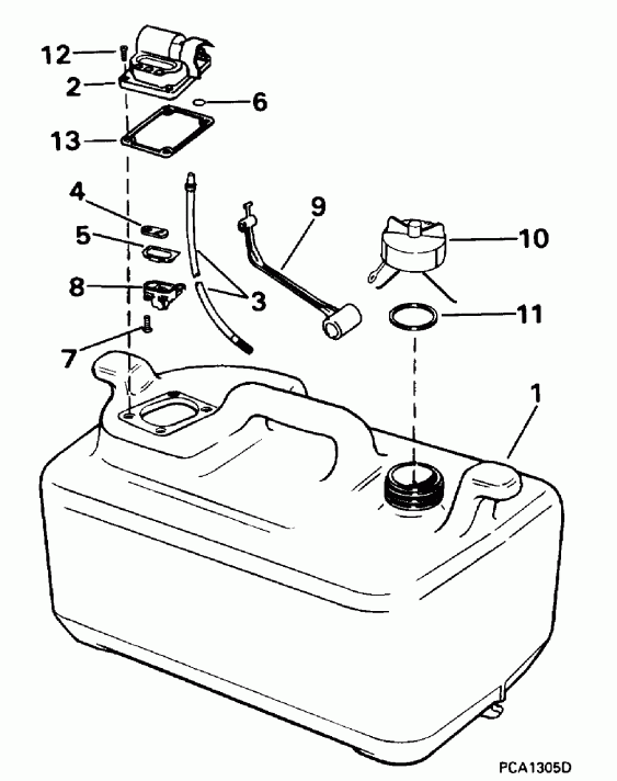 �������� ��������� ����� EVINRUDE BE25BRLEDC 1996  - 6 ������ / 6 Gallon