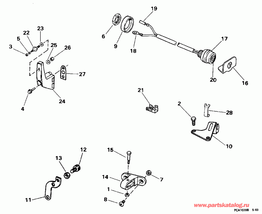 ��������� ��������� EVINRUDE BE25BRLEDC 1996  - mote ���������� Adapter Kit / mote Control Adapter Kit