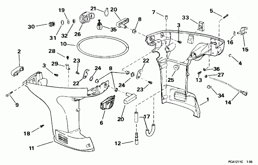 ��������� ��������� ������� BE25QLEDC 1996  - wer ������ ��������� (�����) / wer Engine Cover