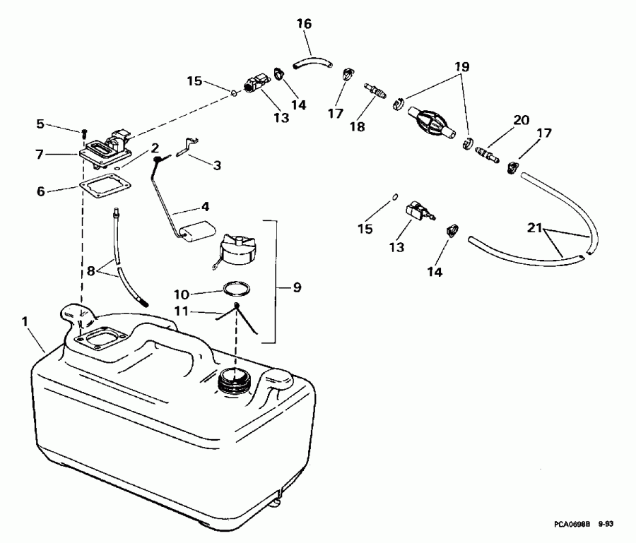 ����� Evinrude BE30BALEDE 1996  - 6 Gallon P/n 175303
