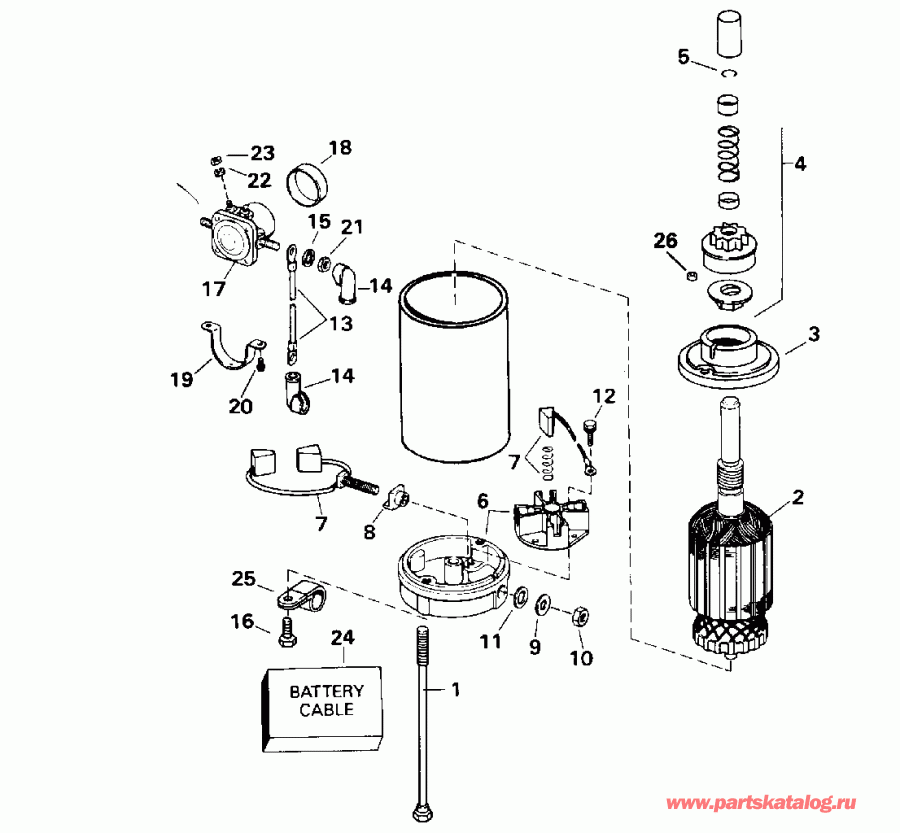 ��������� ��������� Evinrude BE30ELEDE 1996  - ectric Starter & Solenoid / ectric ������� & Solenoid