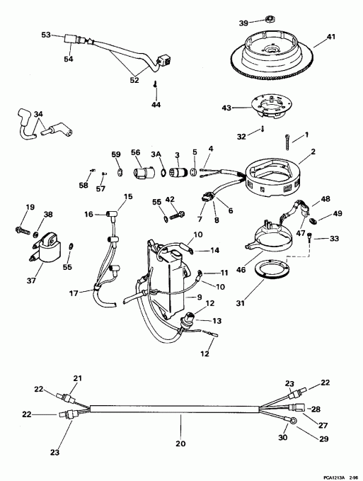����� Evinrude BE35AREDS 1996  - Rope & Ac