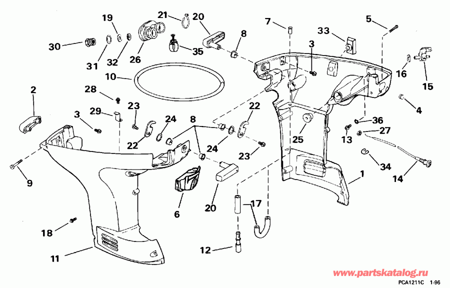 ��������� ��������� Evinrude BE35KEDC 1996  - wer Engine Cover / wer ������ ��������� (�����)