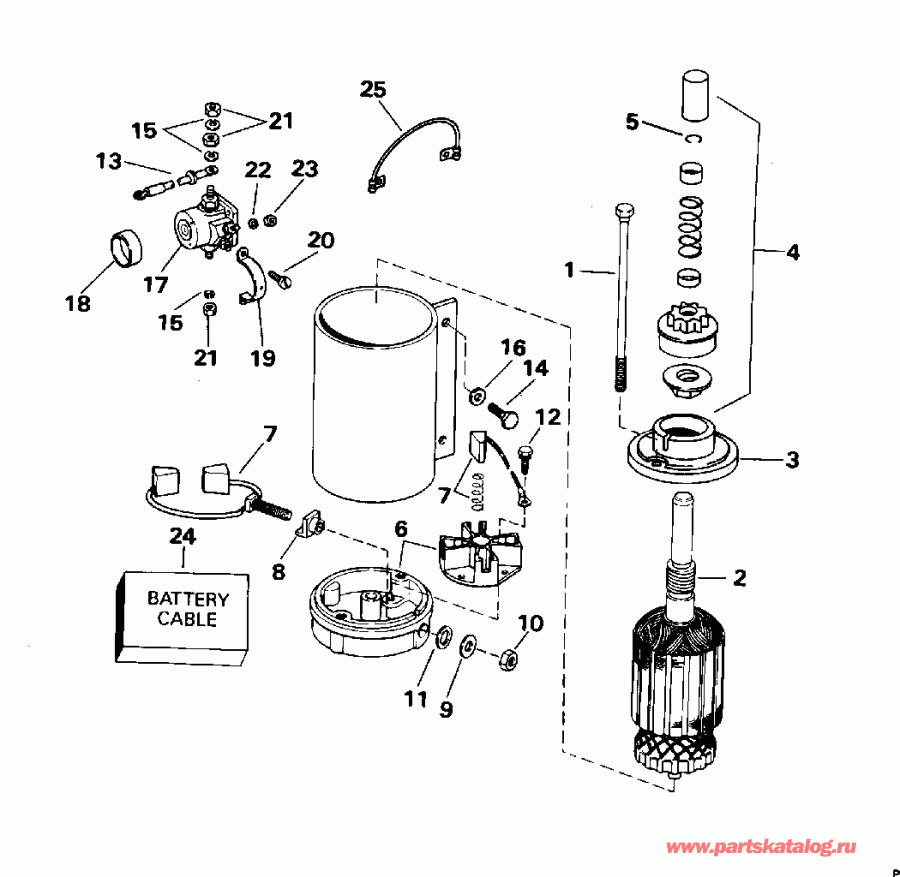 �������� ��������� ����� EVINRUDE BE40ELEDS 1996  - ectric Starter & Solenoid