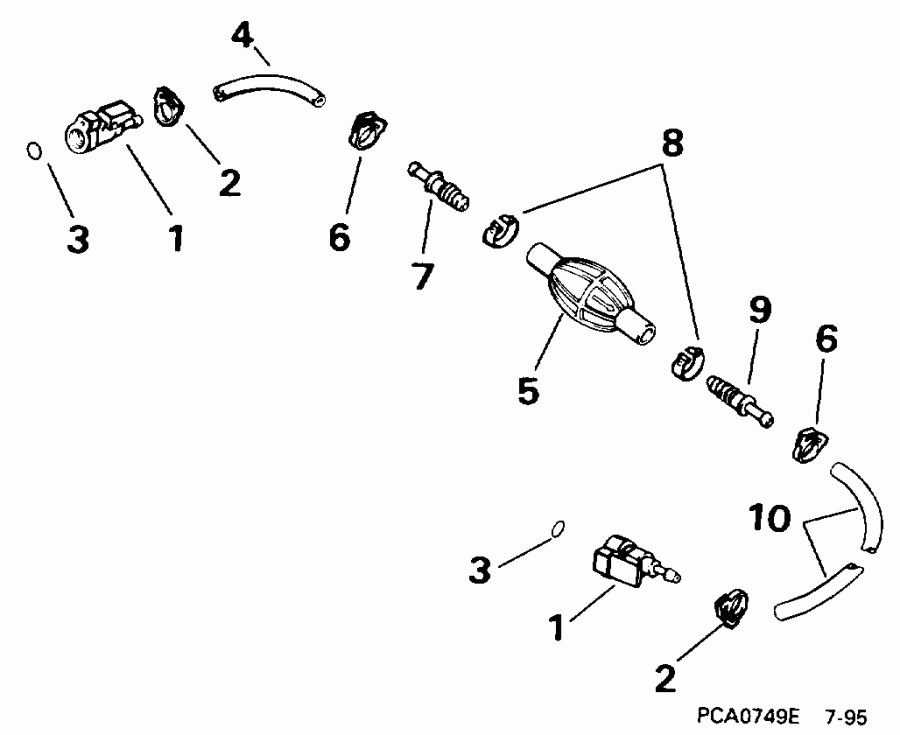 �������� ��������� ����� EVINRUDE BE50BELEDS 1996  - el Hose Primer Bulb 5/16 In. I.d.