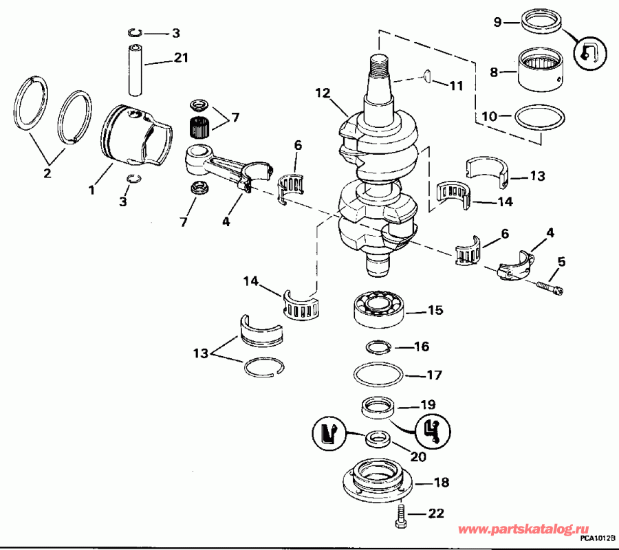 ��������� ������� BE50TLEDS 1996  - ank��� & ������� / ankshaft & Piston