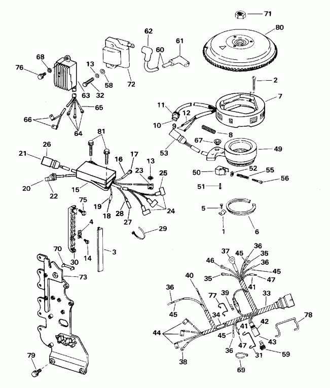 ��������� �������� ����� EVINRUDE BE70TLEDA 1996  - E70rnlib Only