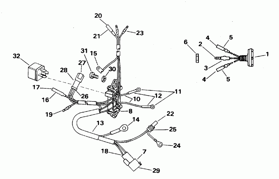 ��������� EVINRUDE BE70TLEDA 1996  - wer Trim/tilt Electrical - wer Trim / tilt ���������