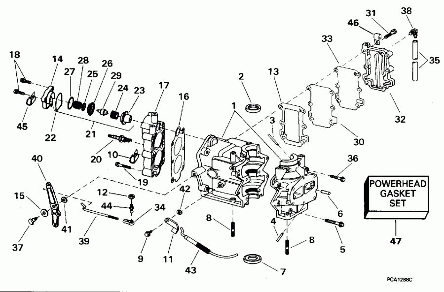 ��������� ��������� EVINRUDE BE8SRLEDS 1996  - linder & ������ ��������� - linder & Crankcase