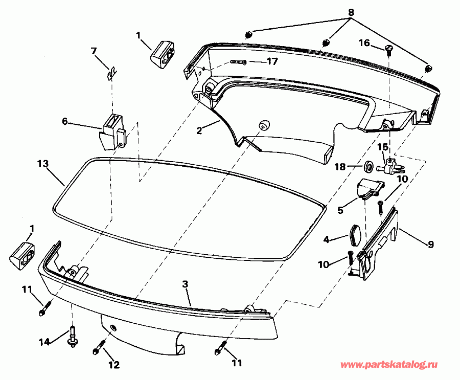 �������� ����� Evinrude BE8SRLEDS 1996  - wer Engine Cover