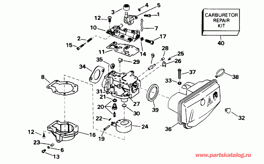 ��������� ��������� Evinrude E10RLEDD 1996  - rburetor / rburetor